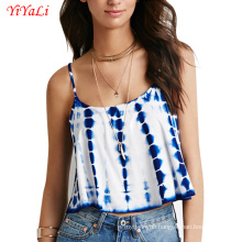 Summer Fashion Women Girl Clothes Blue White Tank-Top